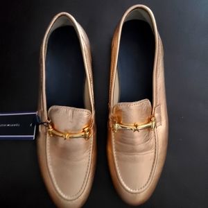 Tommy Hilfiger gold loafers
